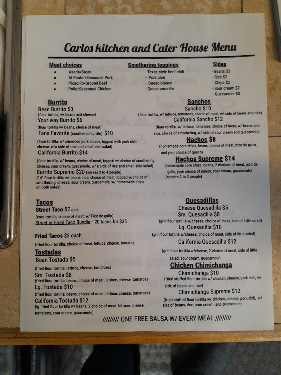 Carlos' Kitchen & Cater Photo Menu 3
