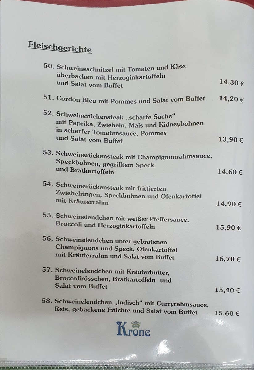 Restaurant Krone Ferienpark Photo Menu 2