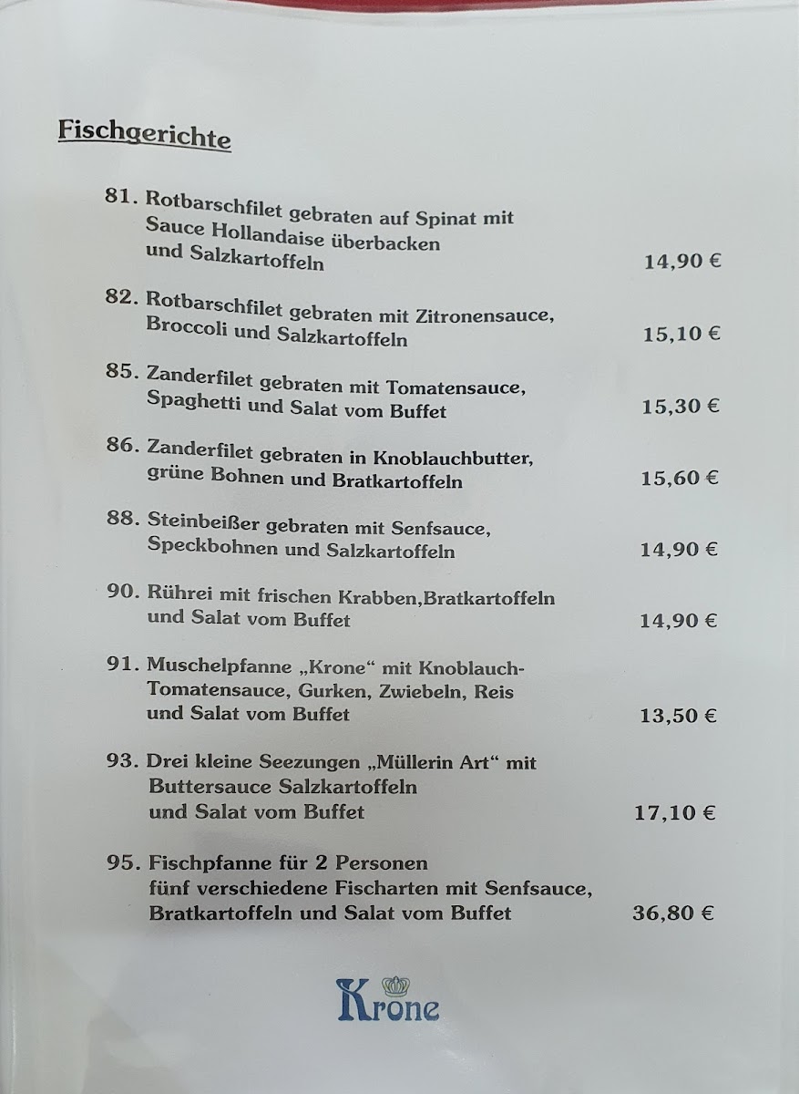 Restaurant Krone Ferienpark Photo Menu 3