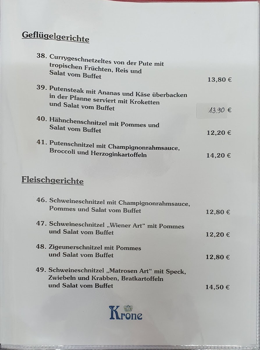 Restaurant Krone Ferienpark Photo Menu 6