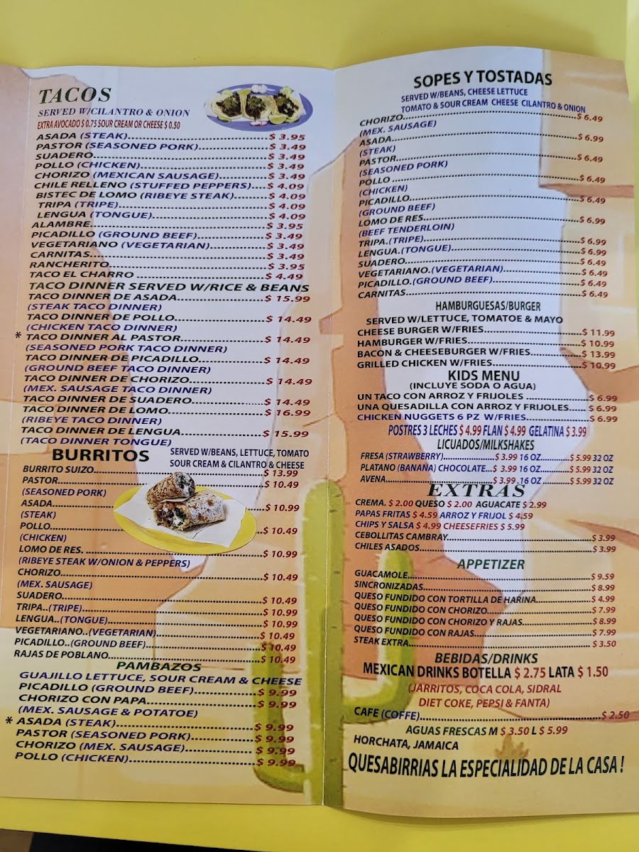 El Charro Mexican Food Photo Menu 1