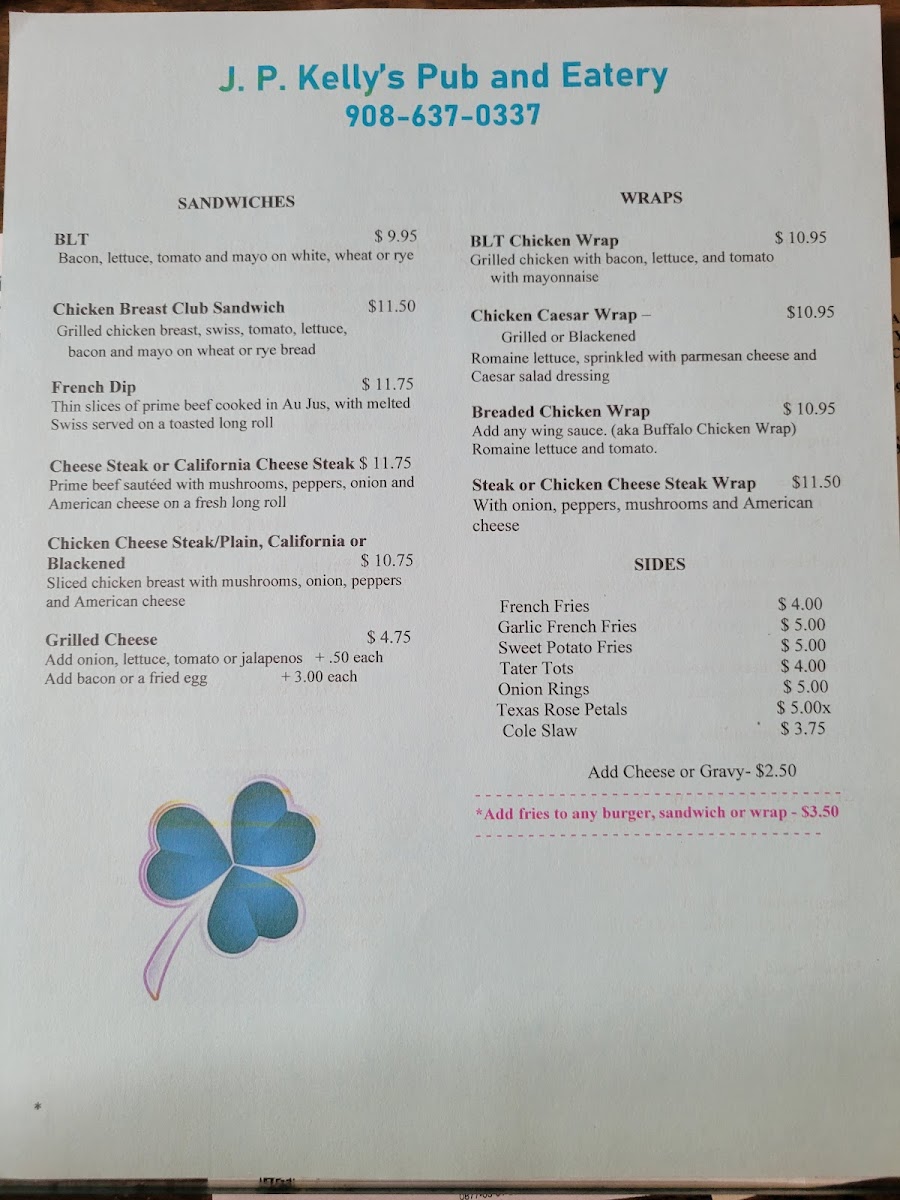 J.P. Kelly's Photo Menu 2