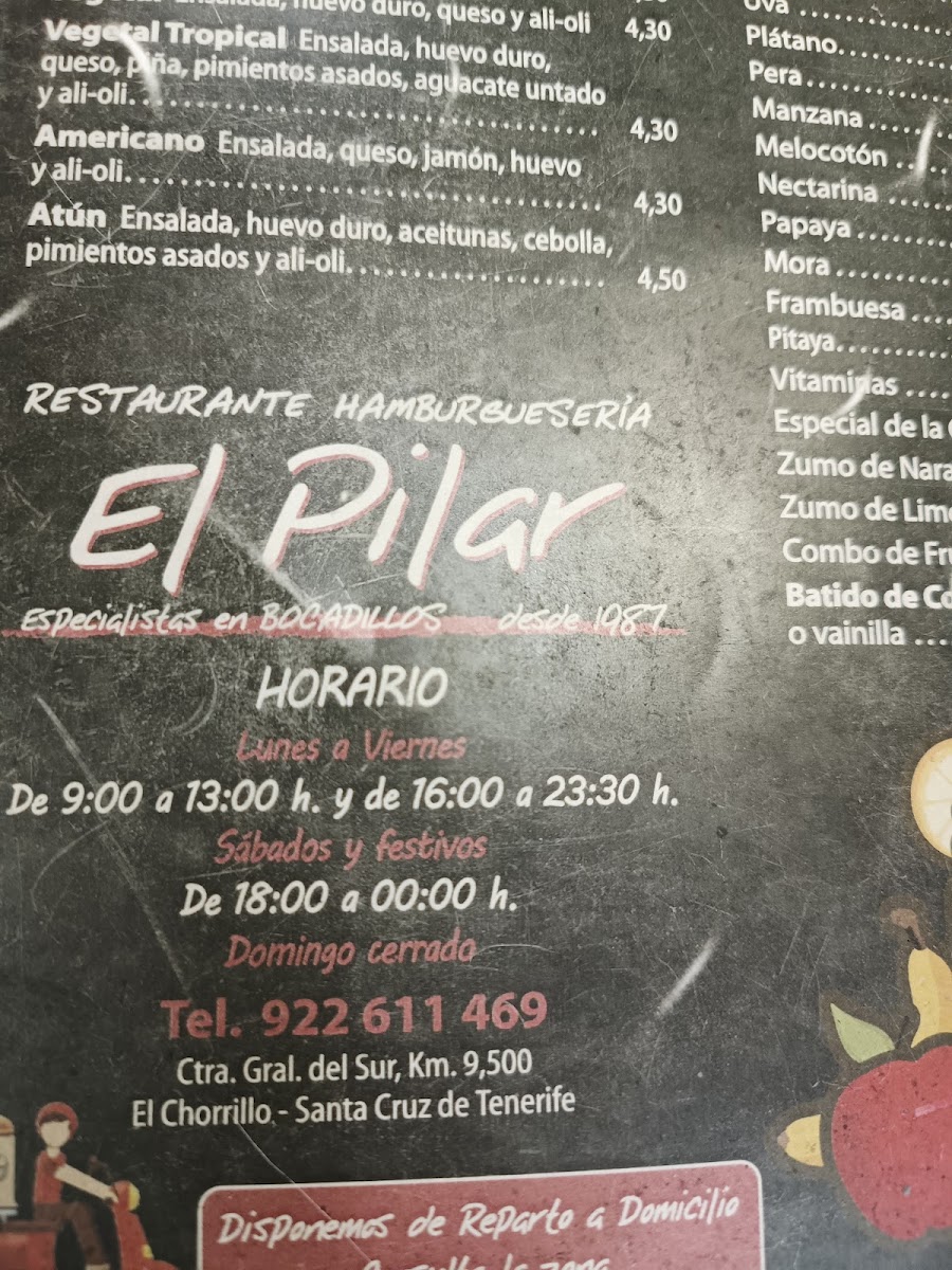 Hamburgueseria El Pilar Photo Menu 5