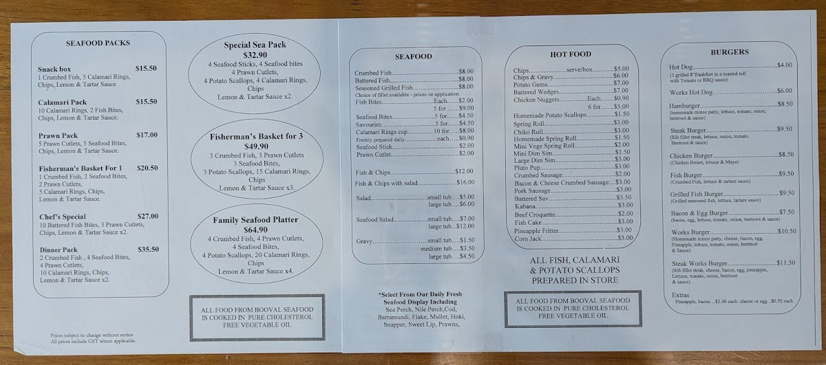 Booval Seafood Photo Menu 3
