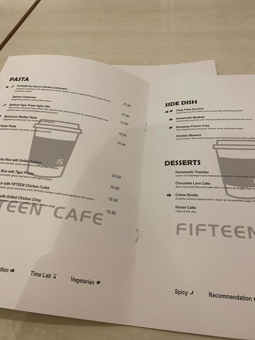 Fifteen Cafe Photo Menu 10