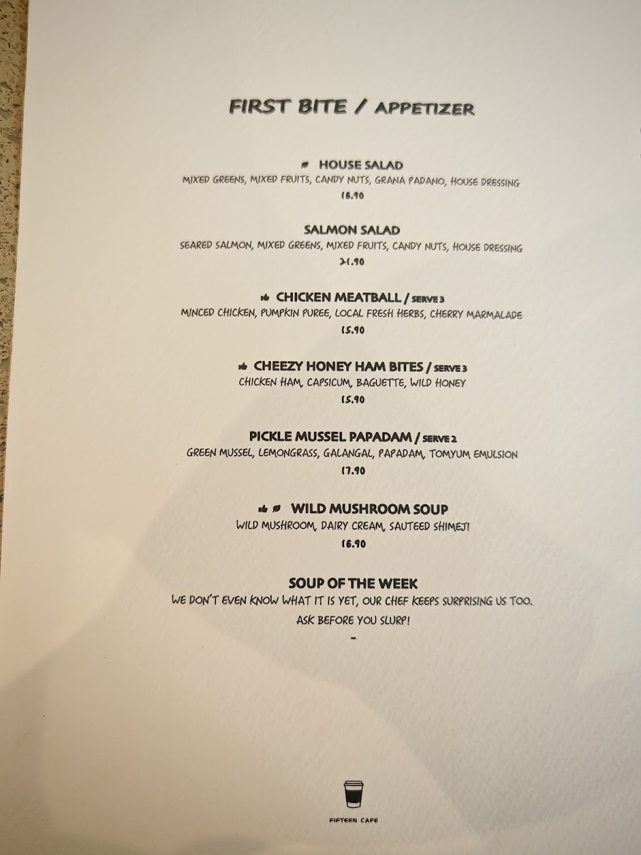 Fifteen Cafe Photo Menu 2