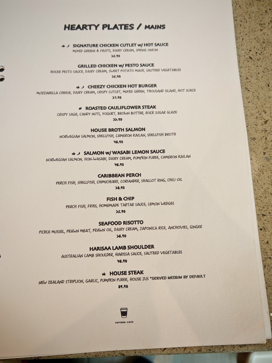 Fifteen Cafe Photo Menu 3