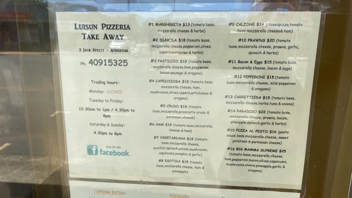 Luisun Pizzeria Take Away Photo Menu 4