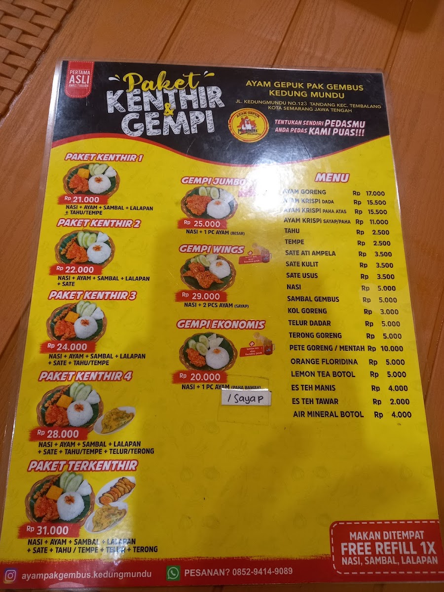 Ayam Gepuk Pak Gembus Kedungmundu Photo Menu 6
