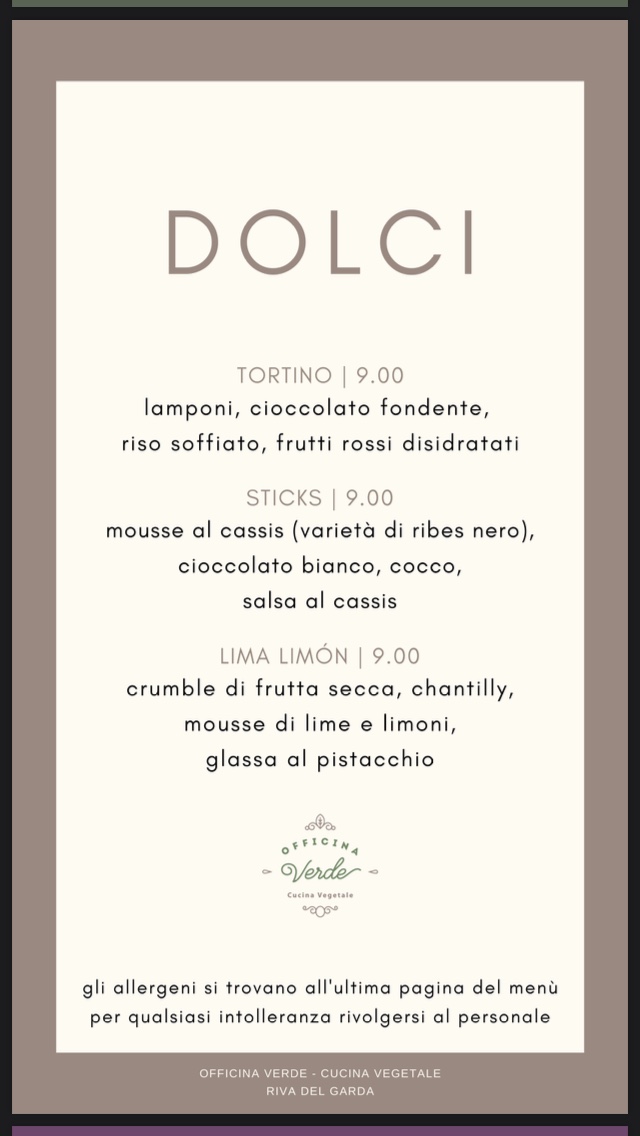 Officina Verde - Cucina Vegetale Photo Menu 5