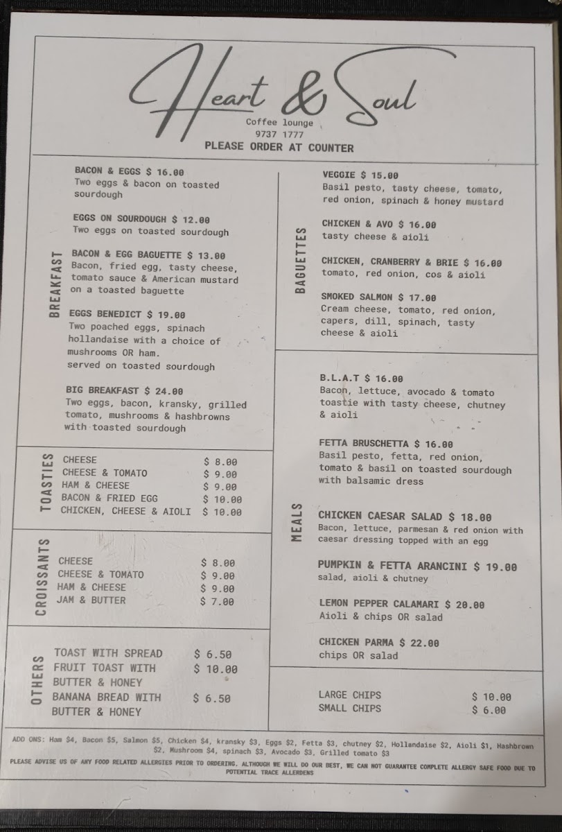 Heart & Soul Coffee Lounge Photo Menu 4