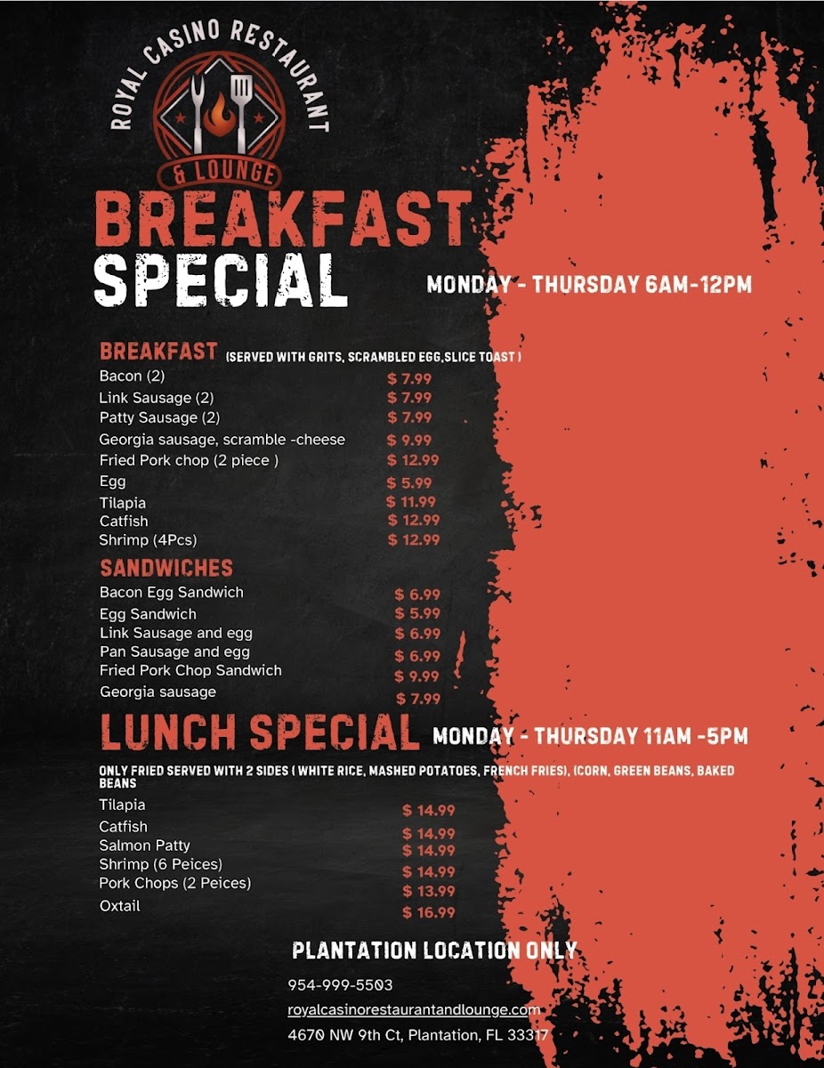 Royal Casino Restaurant & Lounge Photo Menu 5