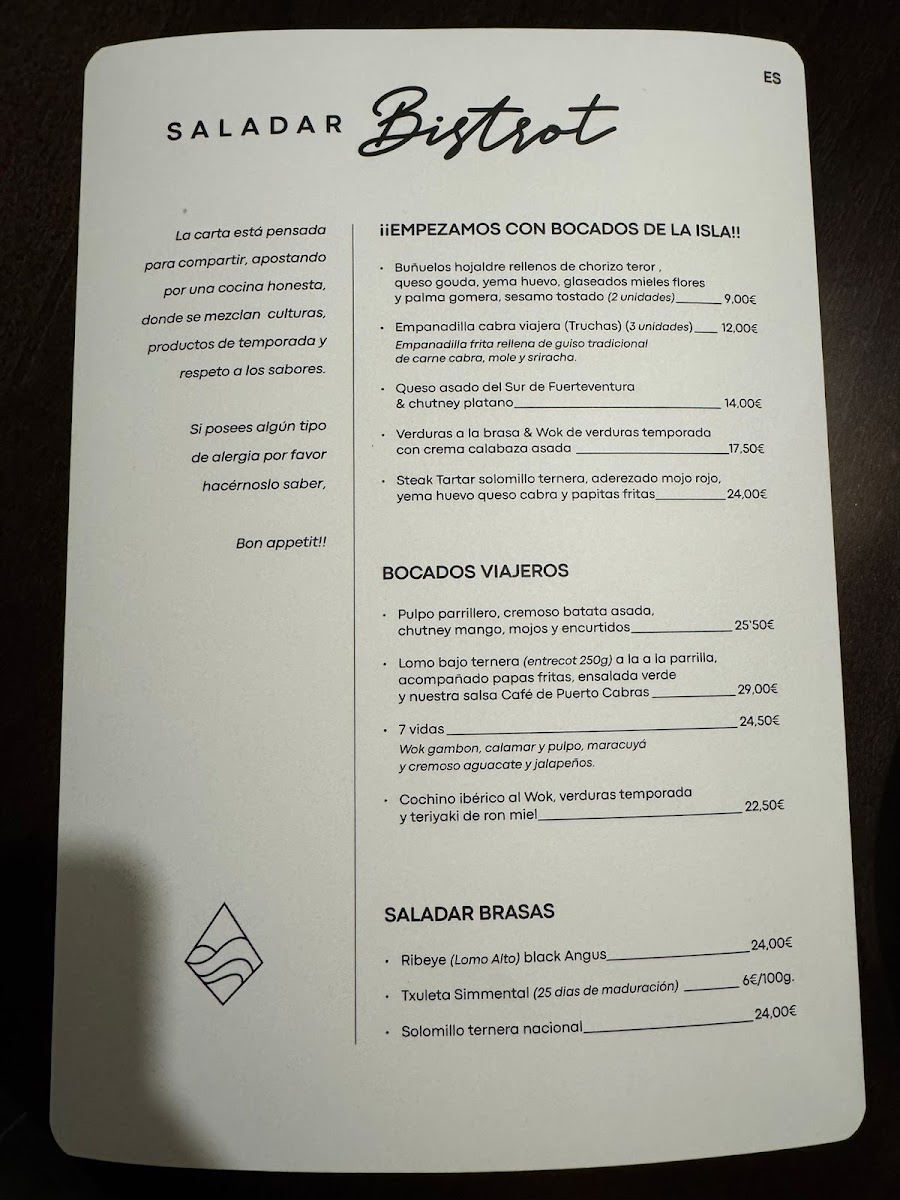 Saladar Bistrot Restaurant Photo Menu 1
