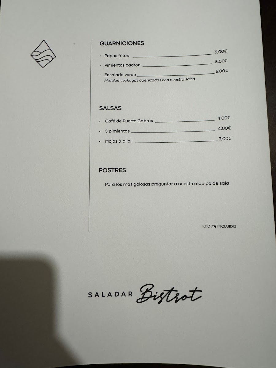 Saladar Bistrot Restaurant Photo Menu 3