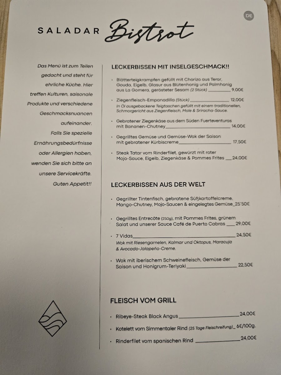 Saladar Bistrot Restaurant Photo Menu 4