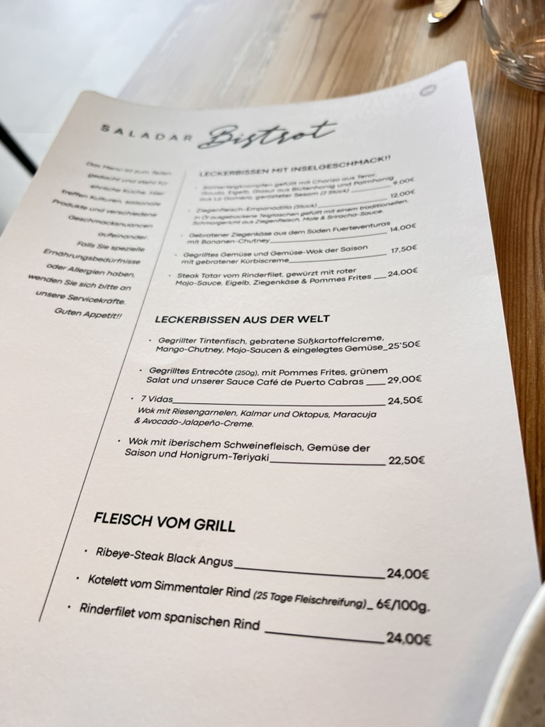 Saladar Bistrot Restaurant Photo Menu 5