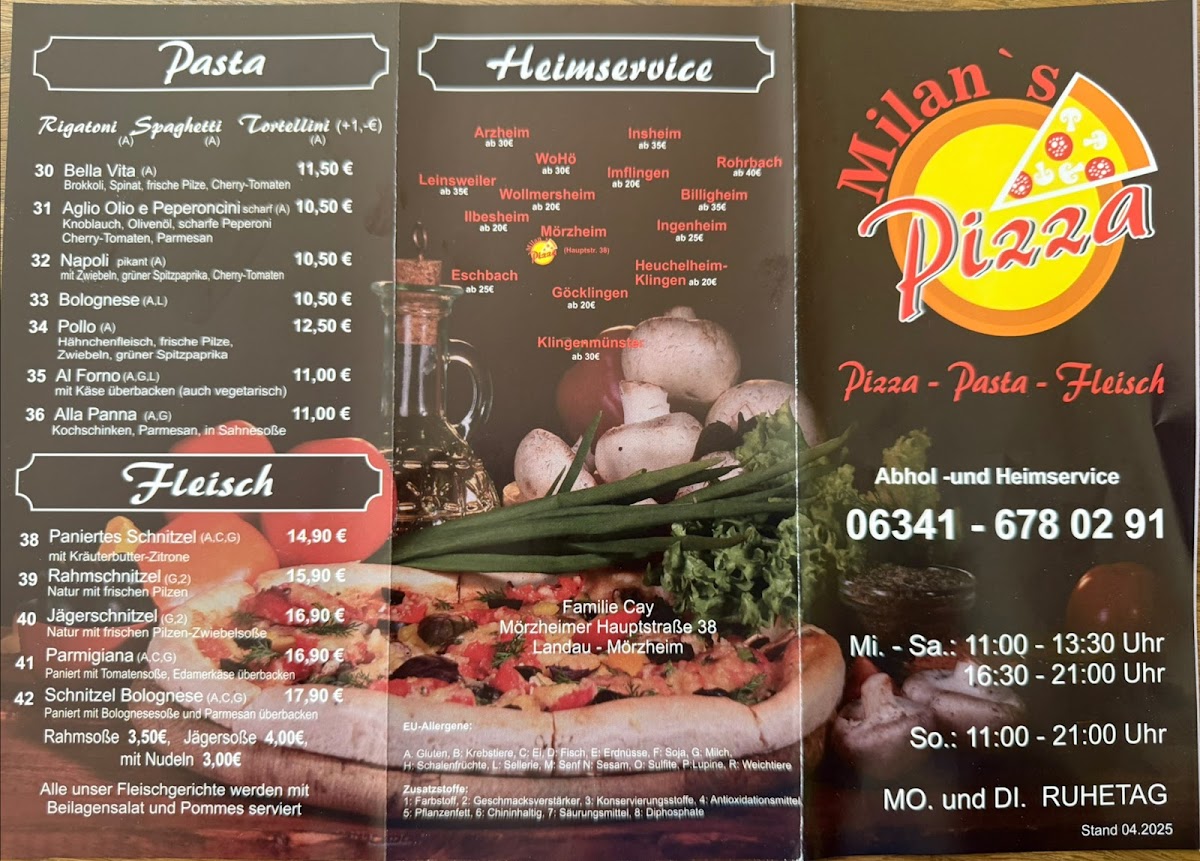 Milan‘s Pizza Photo Menu 2