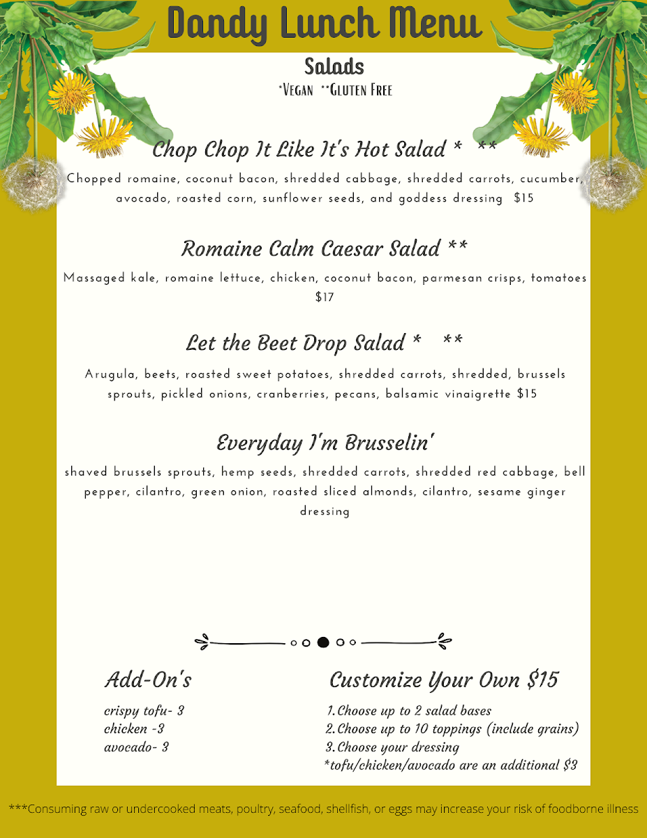 Just Dandy Apothecary & Cafe Photo Menu 10