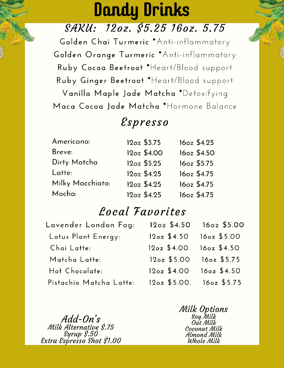 Just Dandy Apothecary & Cafe Photo Menu 6