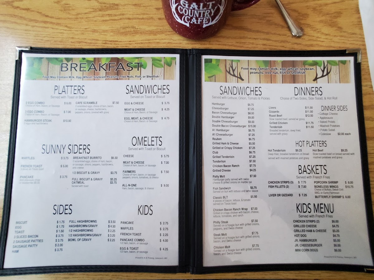 Galt Country Cafe Photo Menu 5