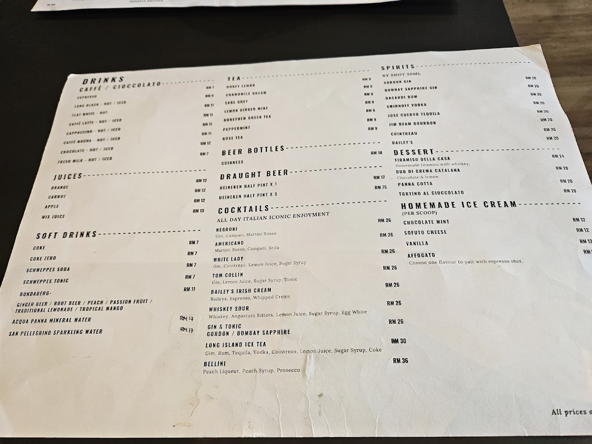 Al Dente Photo Menu 2