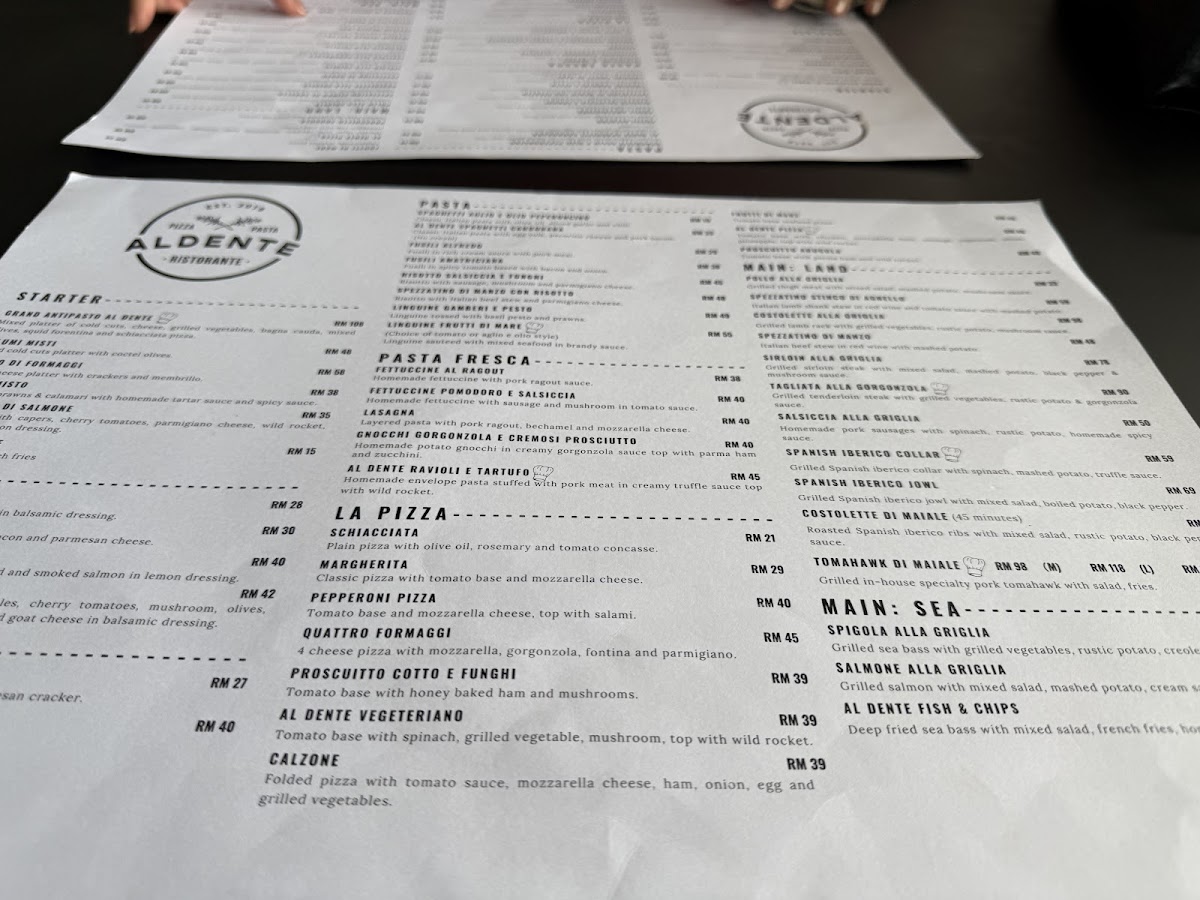 Al Dente Photo Menu 4