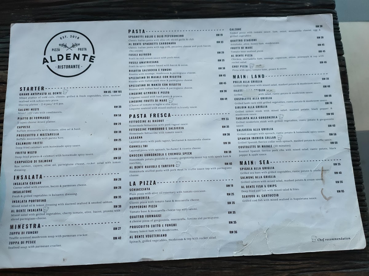 Al Dente Photo Menu 5