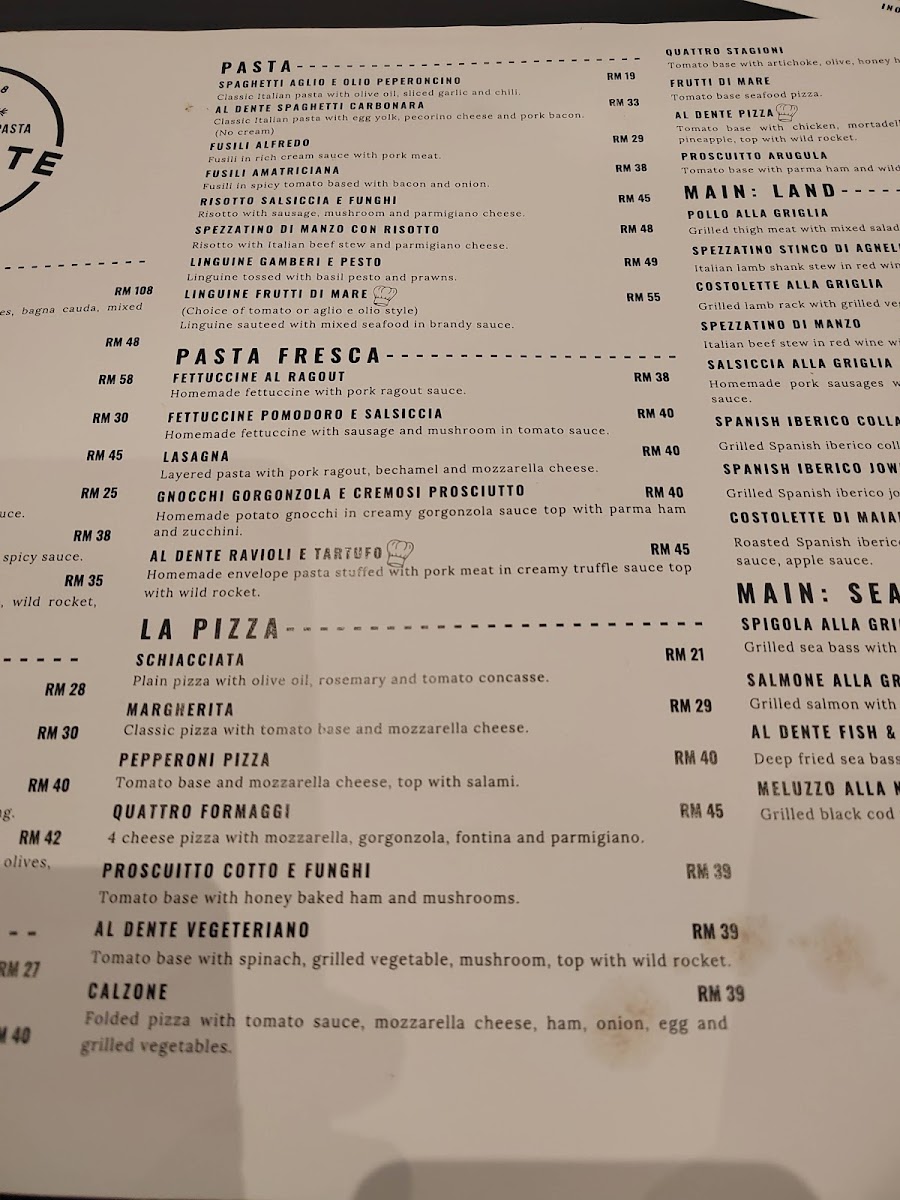 Al Dente Photo Menu 7