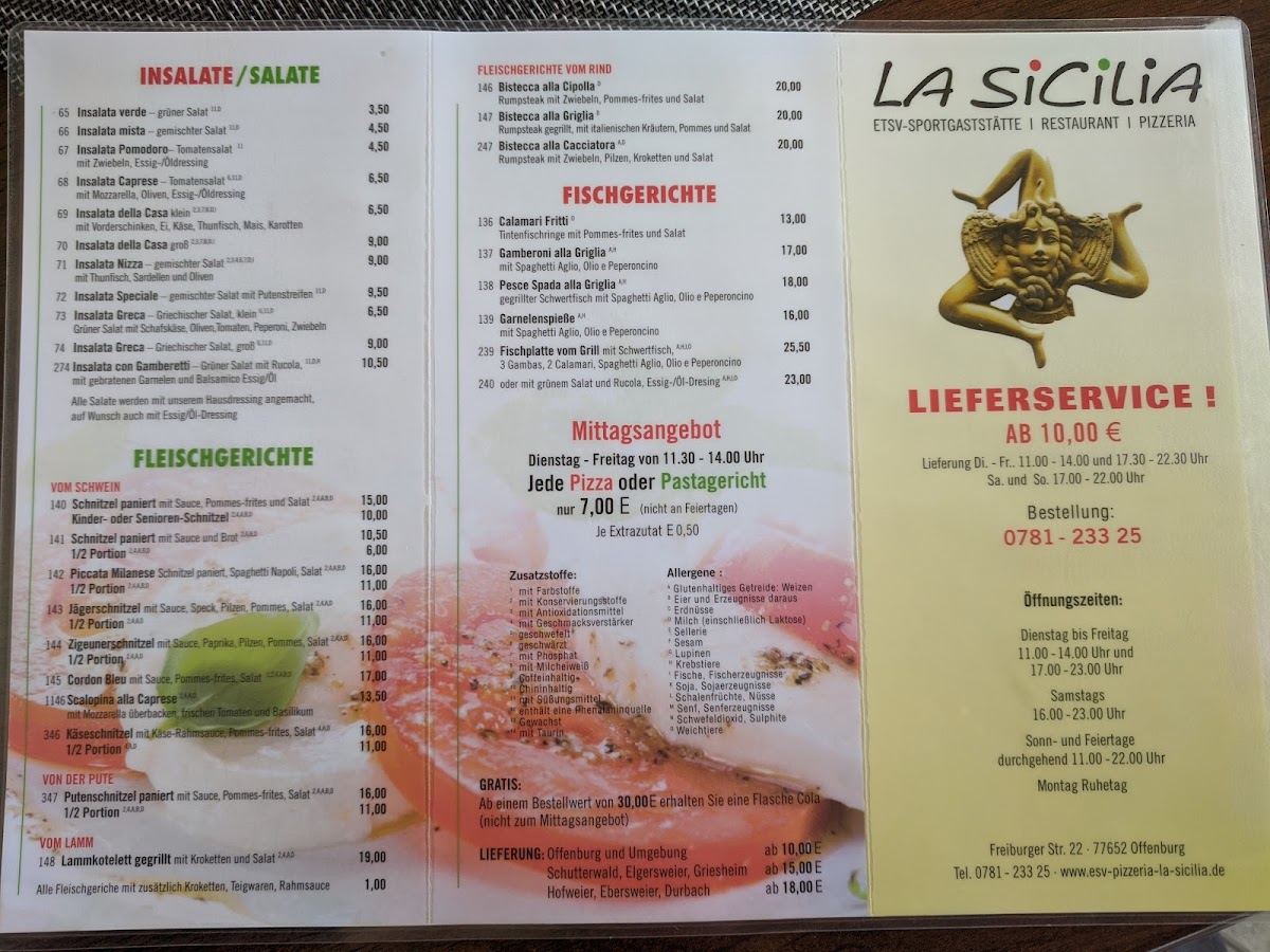 ETSV Pizzeria La Sicilia Photo Menu 1