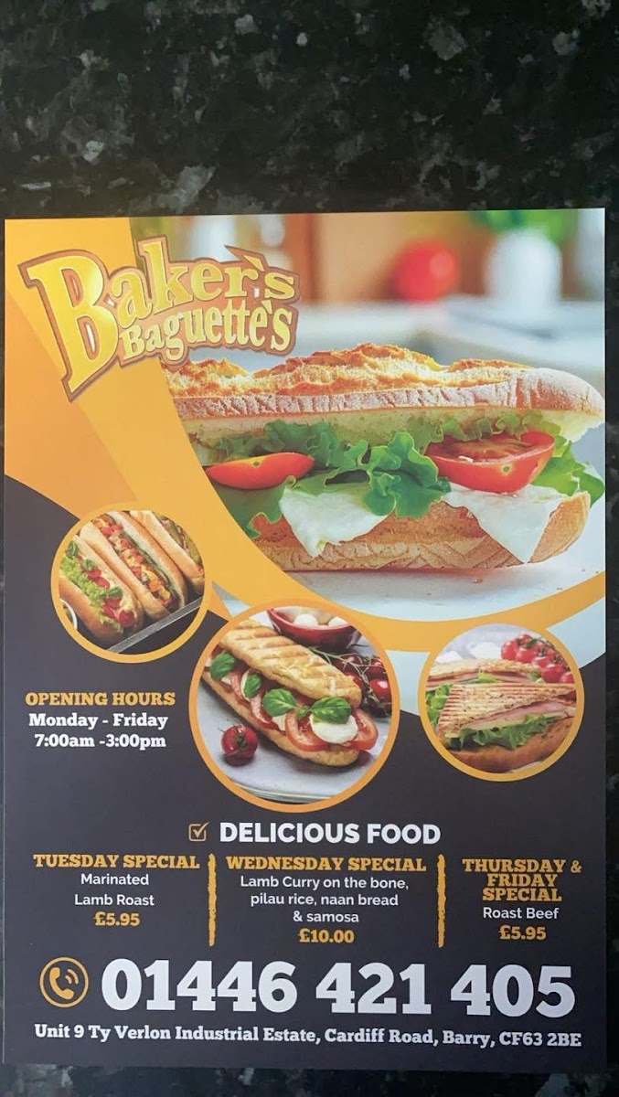 Bakers Baguettes Photo Menu 2