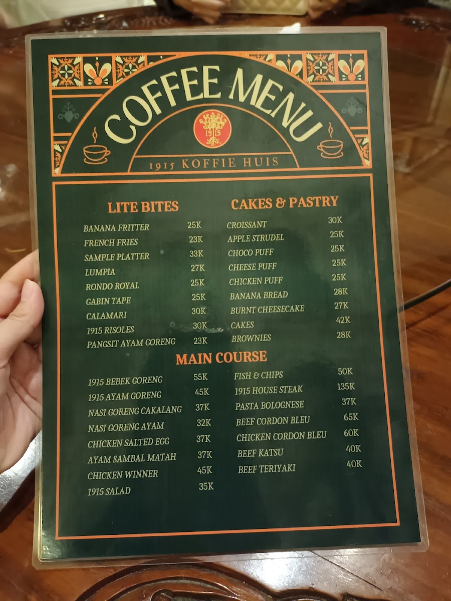 1915 Arts Koffie Huis Photo Menu 2