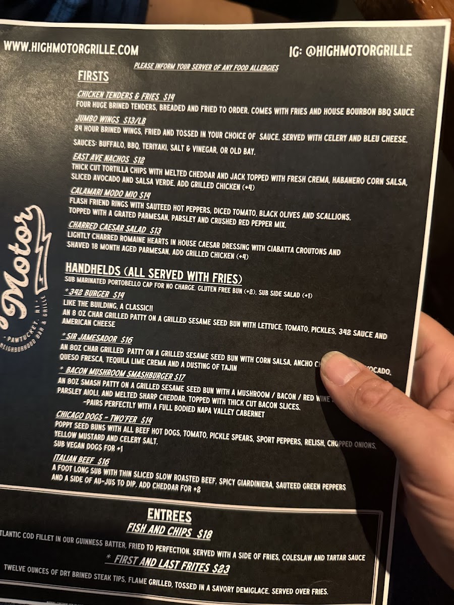 High Motor Bar & Grille Photo Menu 2
