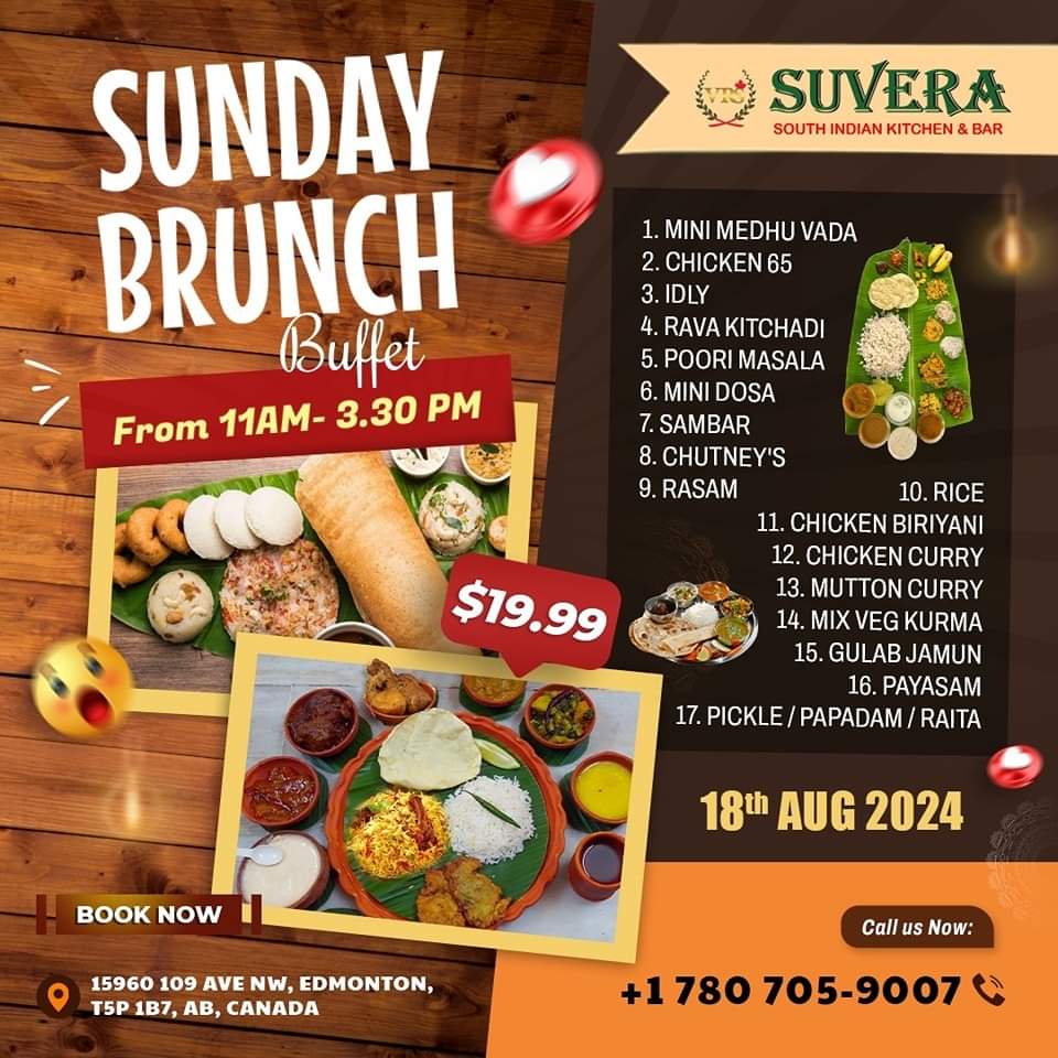 Suvera South Indian Kitchen Photo Menu 1