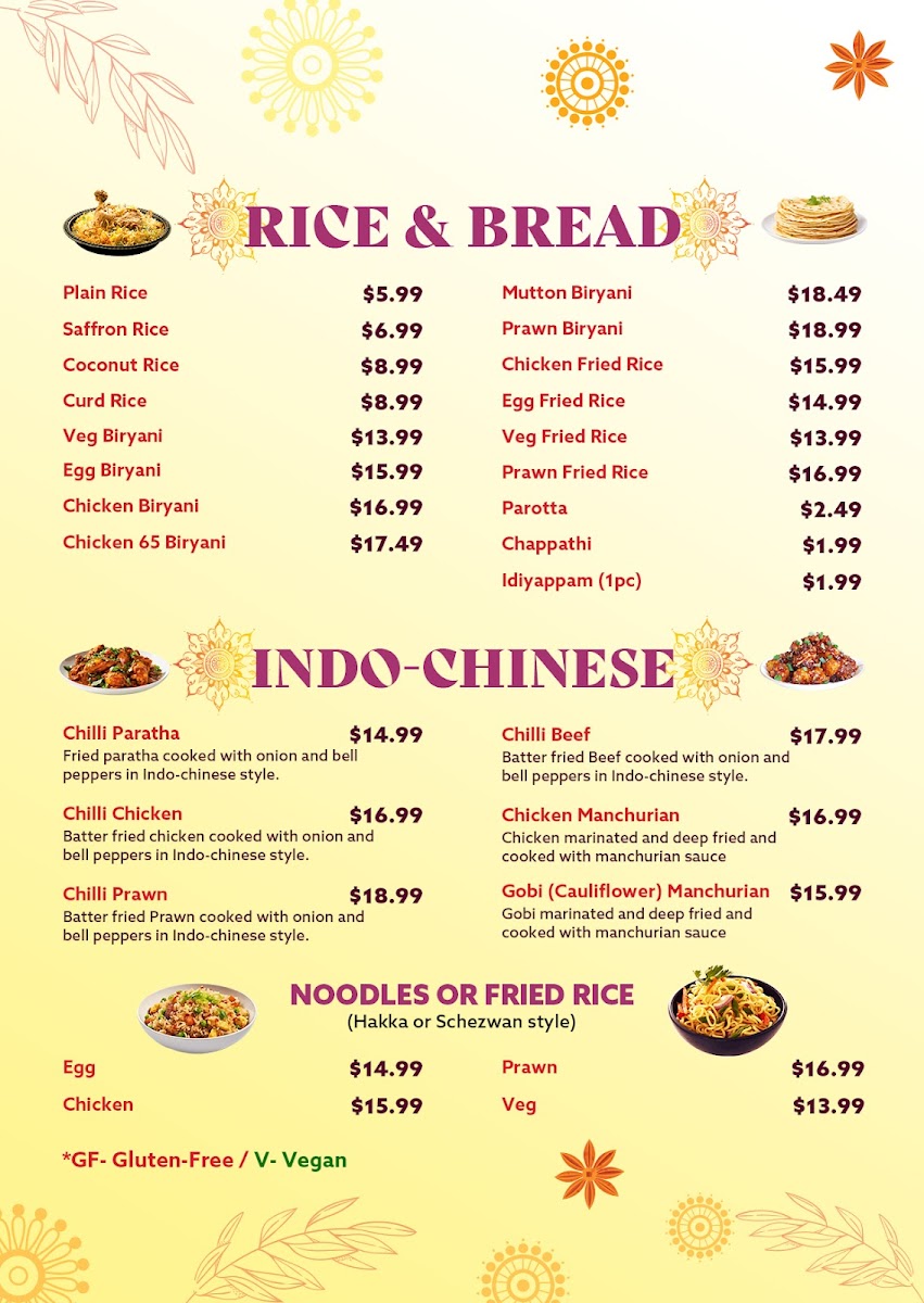 Suvera South Indian Kitchen Photo Menu 9