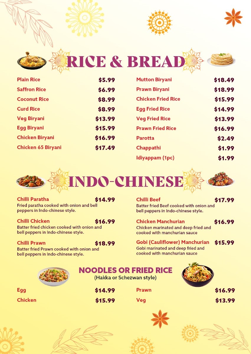 Suvera South Indian Kitchen Photo Menu 3