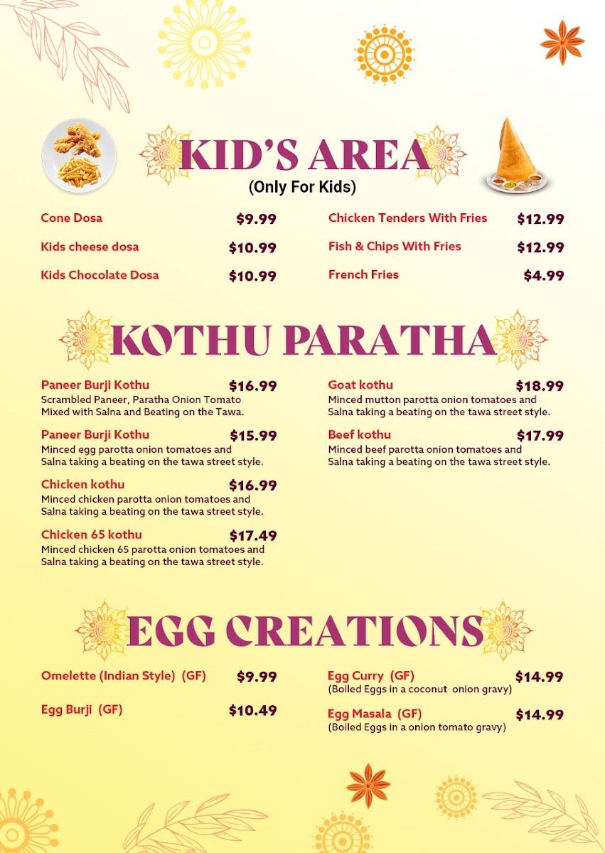 Suvera South Indian Kitchen Photo Menu 6