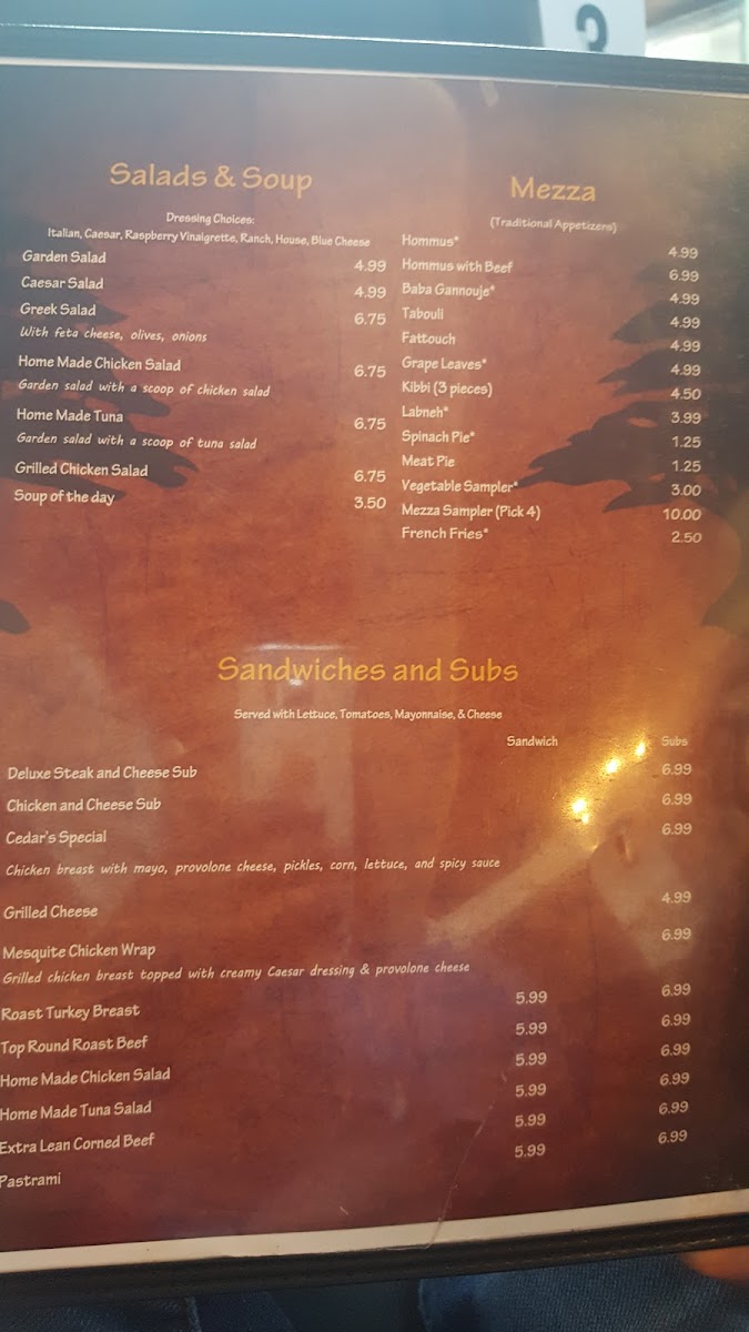 Cedars Restaurant & Chicha Lounge Photo Menu 2