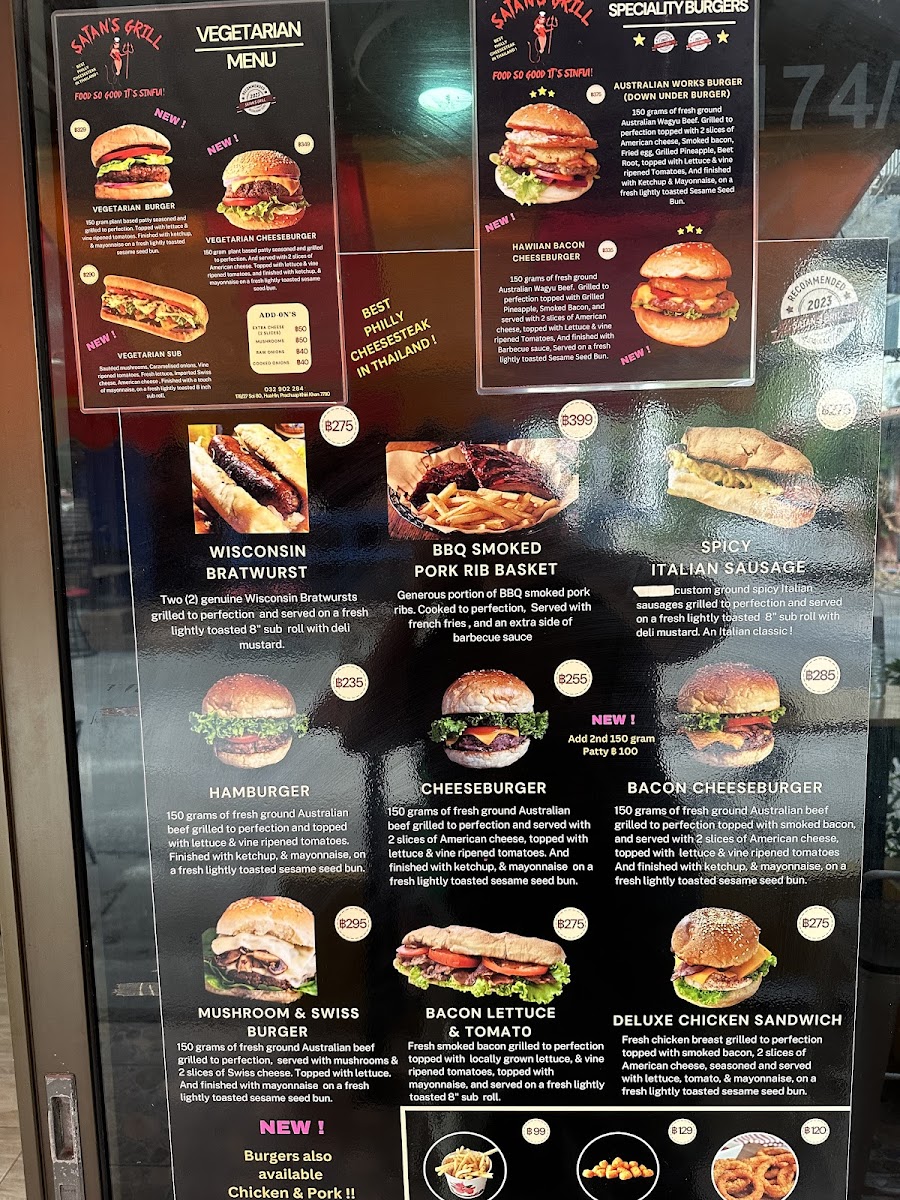 Satan's Grill Photo Menu 2