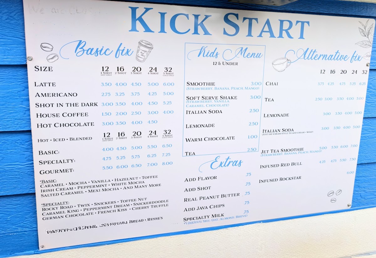Kick Start Coffee Photo Menu 1