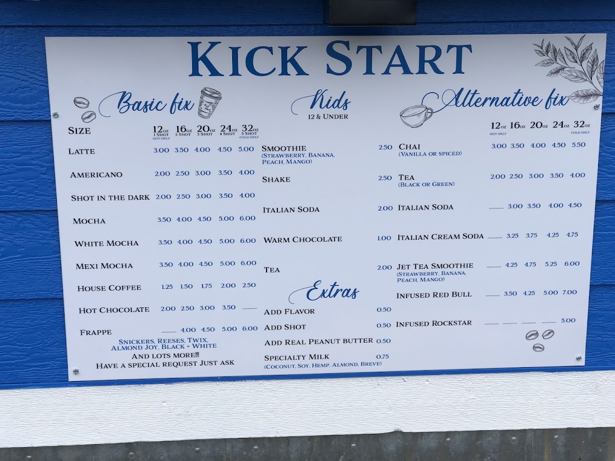 Kick Start Coffee Photo Menu 2