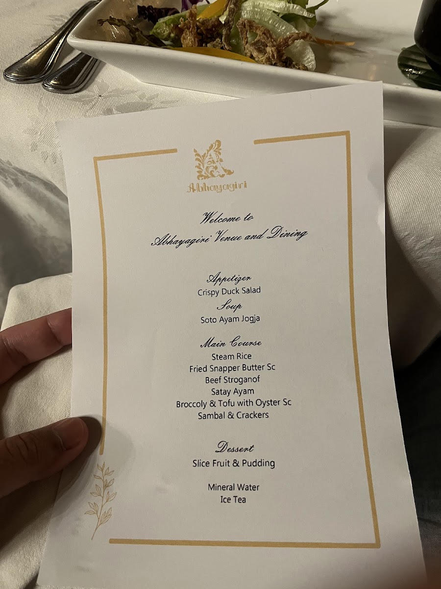 ABHAYAGIRI - Venue and Dining Photo Menu 2