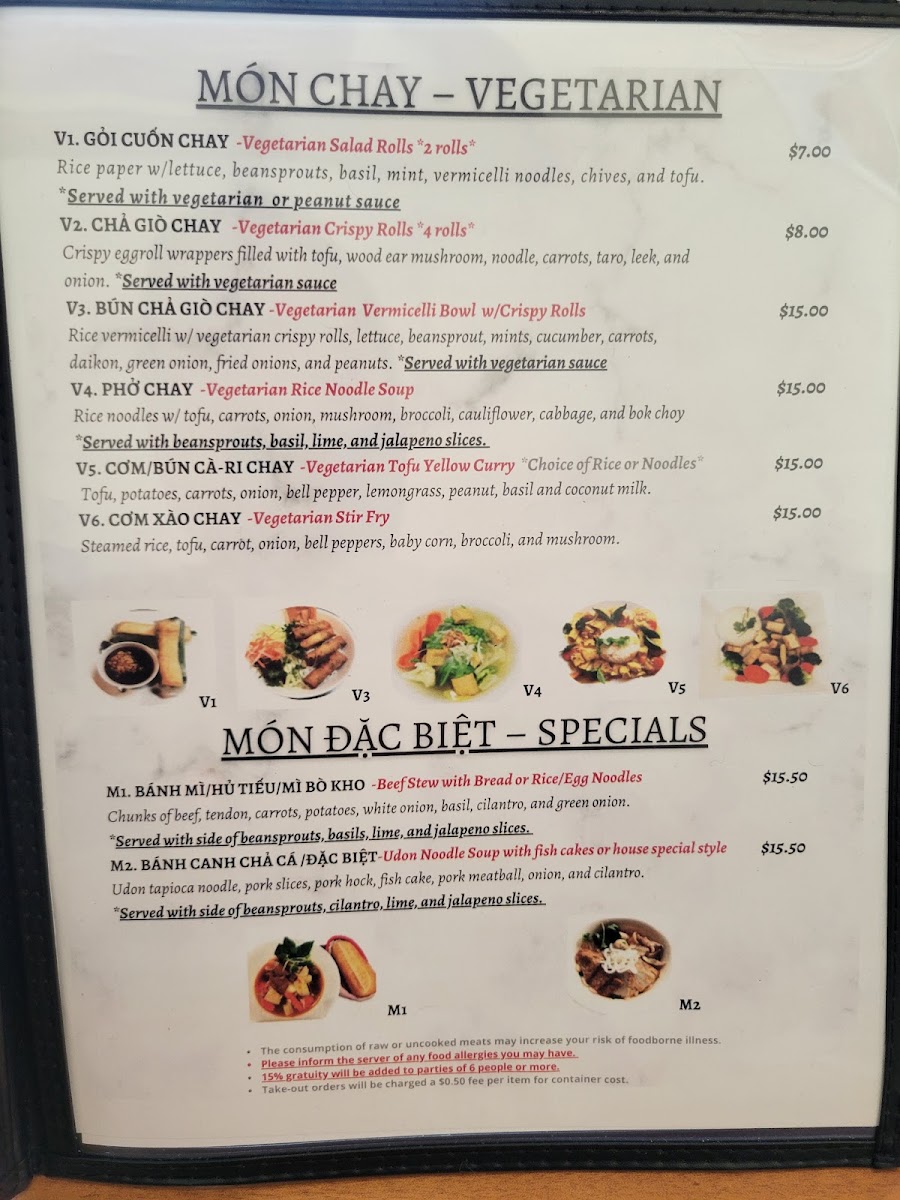 Bun and Pho House Photo Menu 1