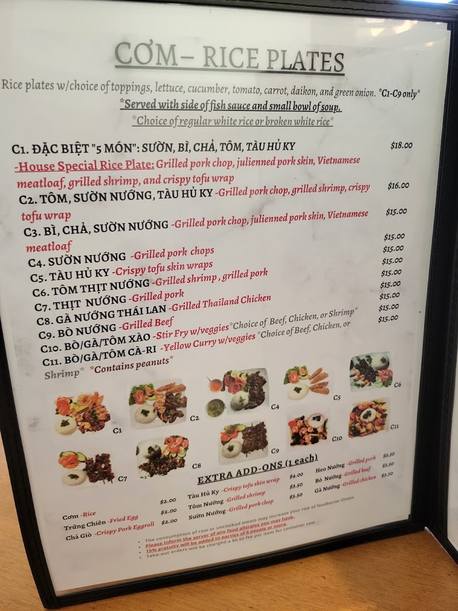Bun and Pho House Photo Menu 2