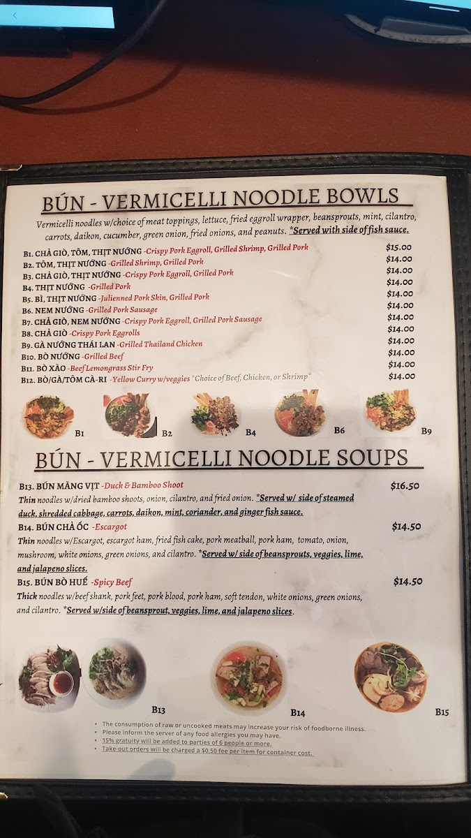 Bun and Pho House Photo Menu 4