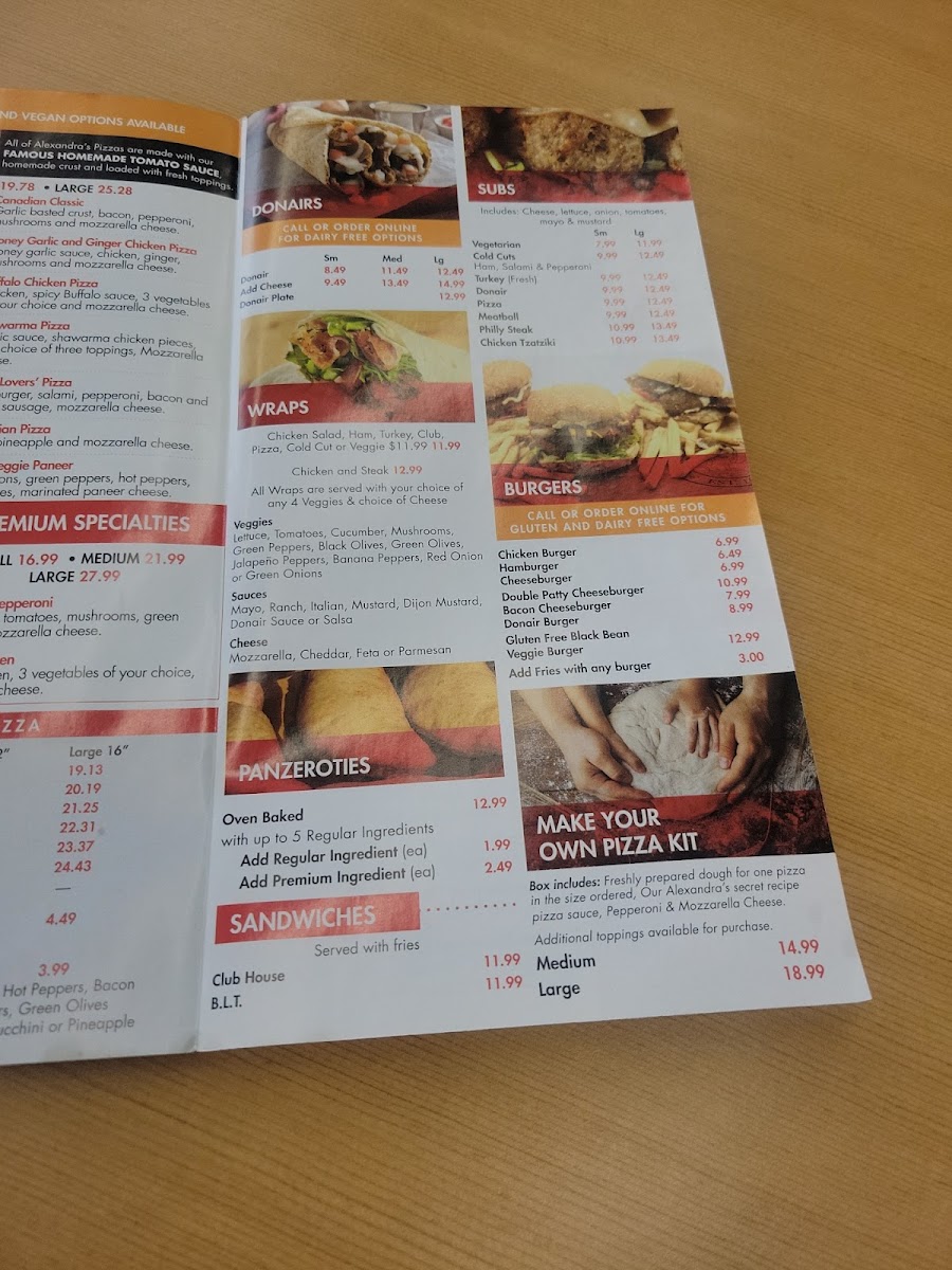 Alexandra's Pizza Fairview Photo Menu 4