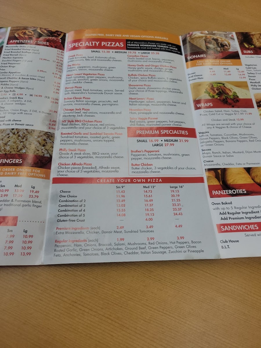 Alexandra's Pizza Fairview Photo Menu 6