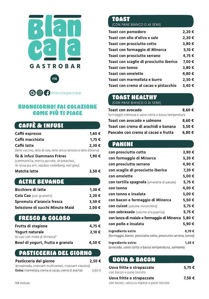 Blancala gastrobar Photo Menu 1
