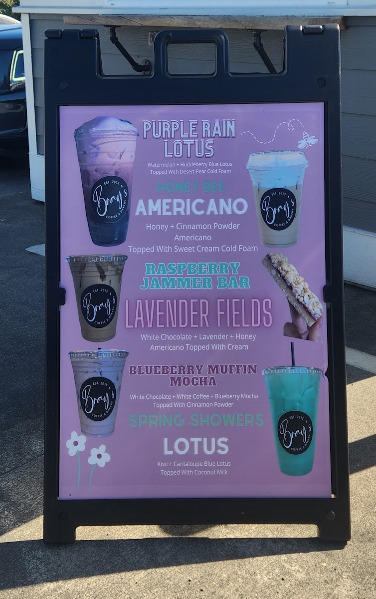 Bray’s Coffee Photo Menu 1
