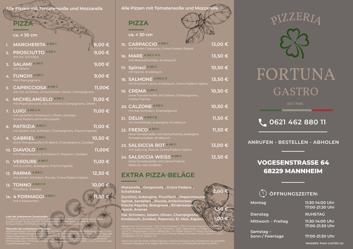 Pizzeria Fortuna Gastro Photo Menu 1