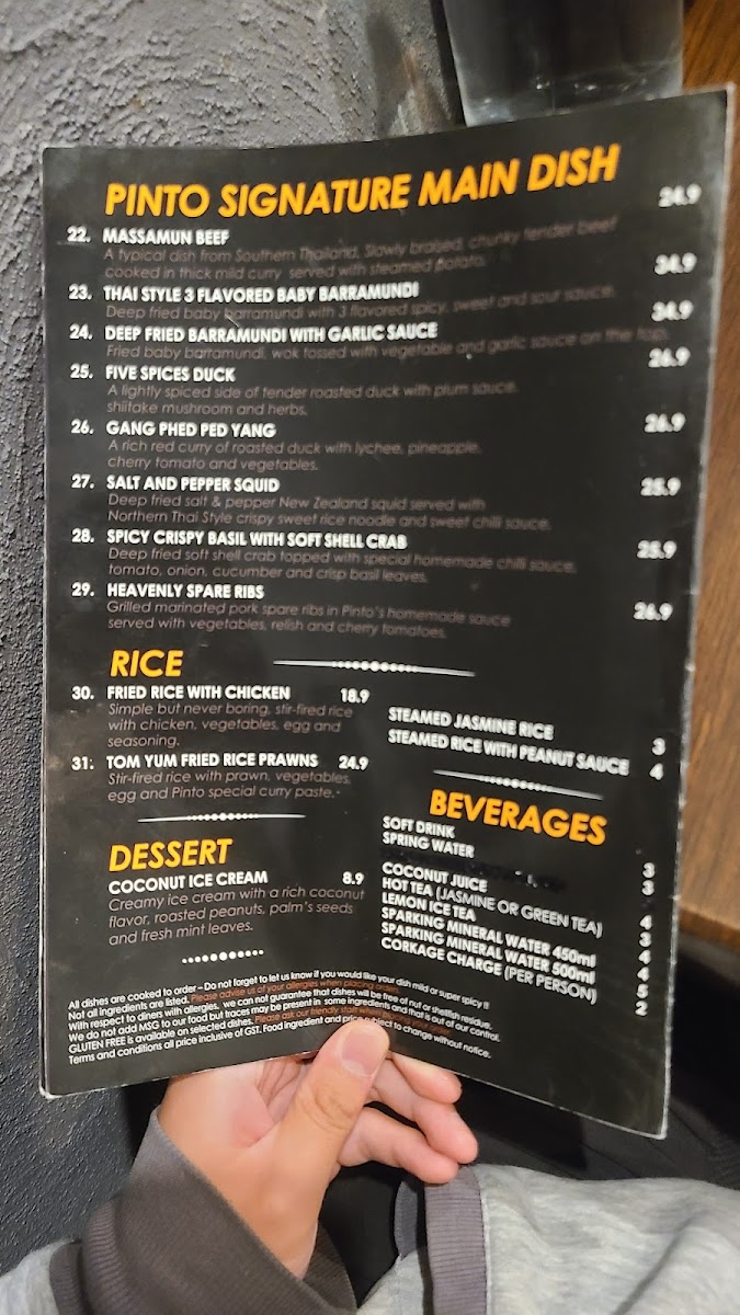 Pinto Thai Restaurant Photo Menu 4